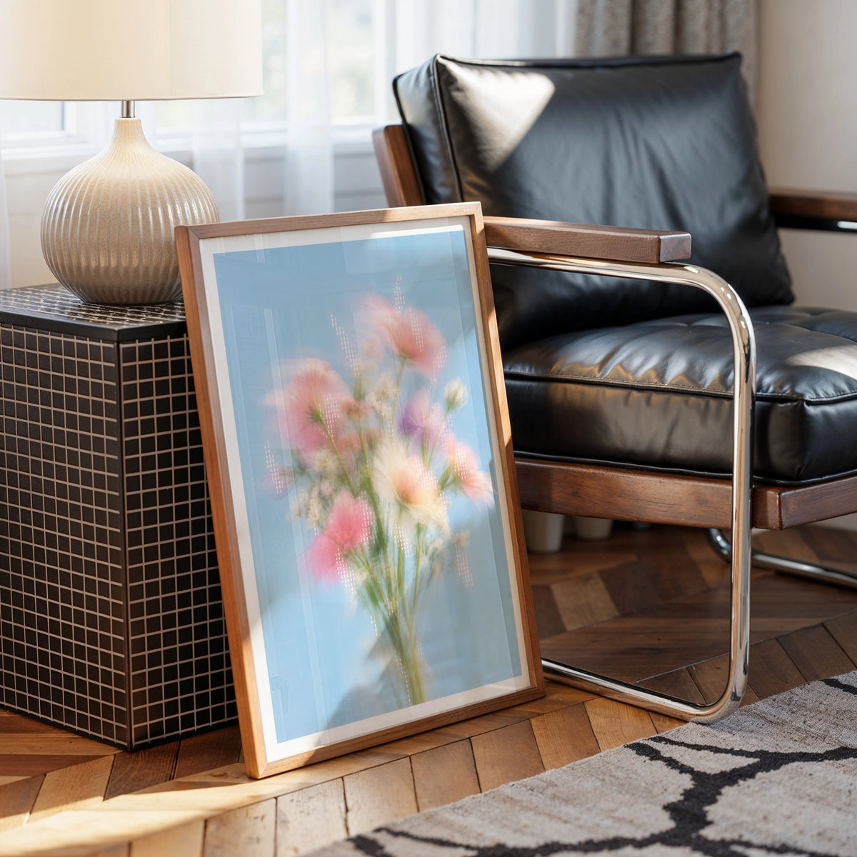 Blurred Florals I wall art in a room