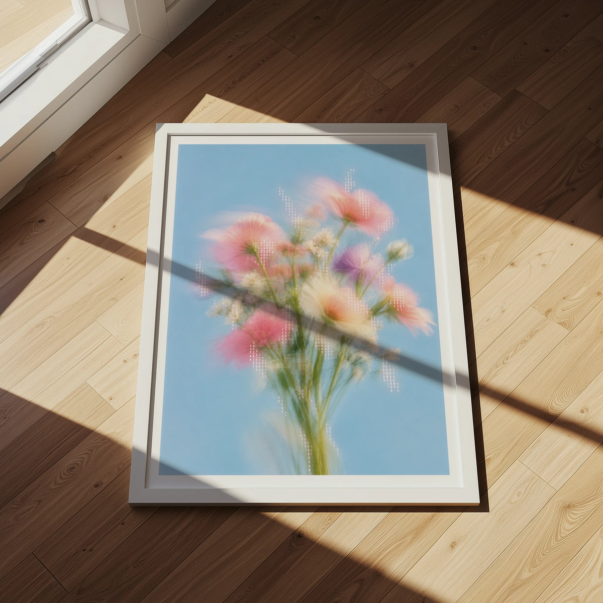 Blurred Florals I wall art in a room