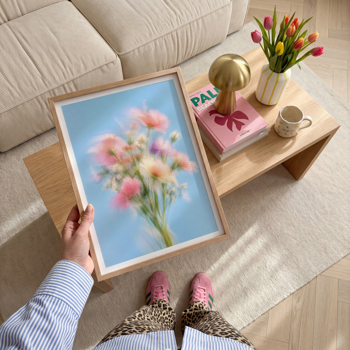 Blurred Florals I wall art in a room
