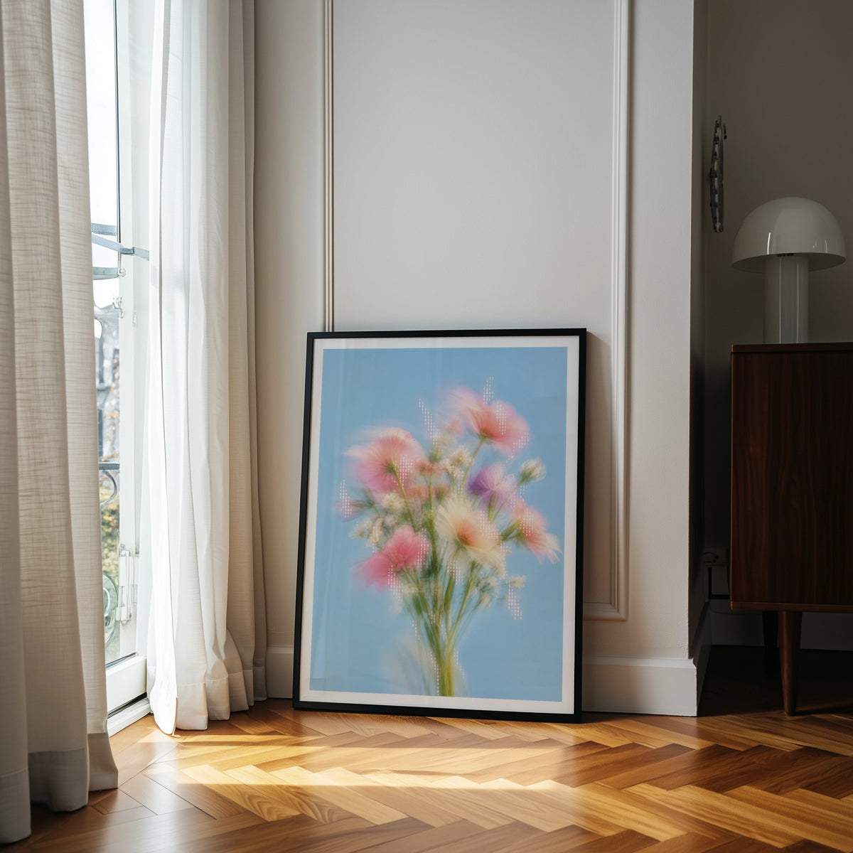 Blurred Florals I wall art in a room