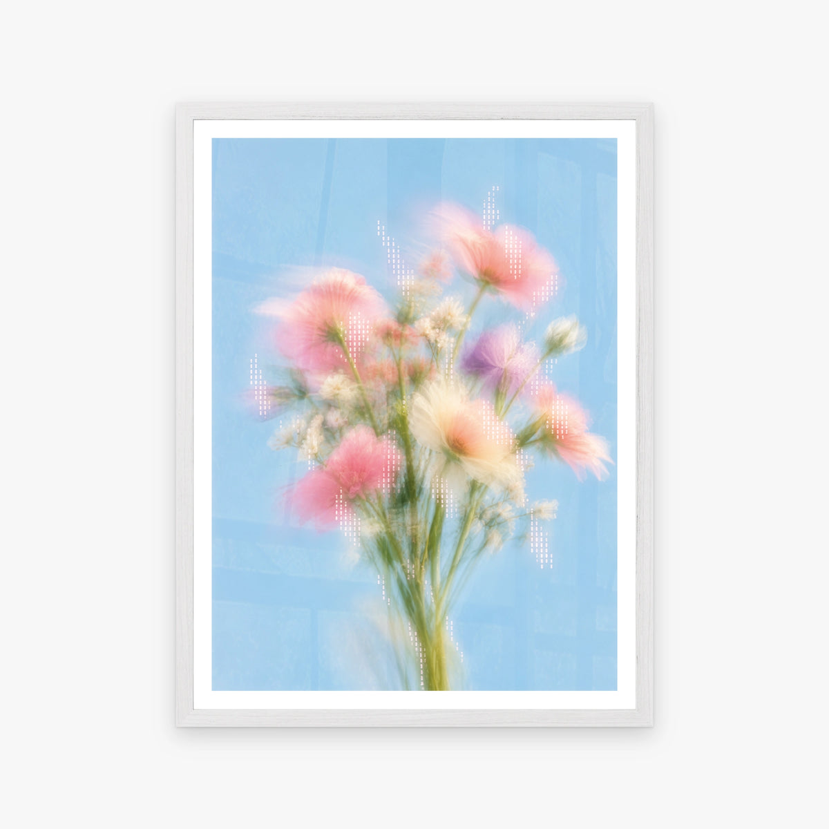 Blurred Florals I in a white frame