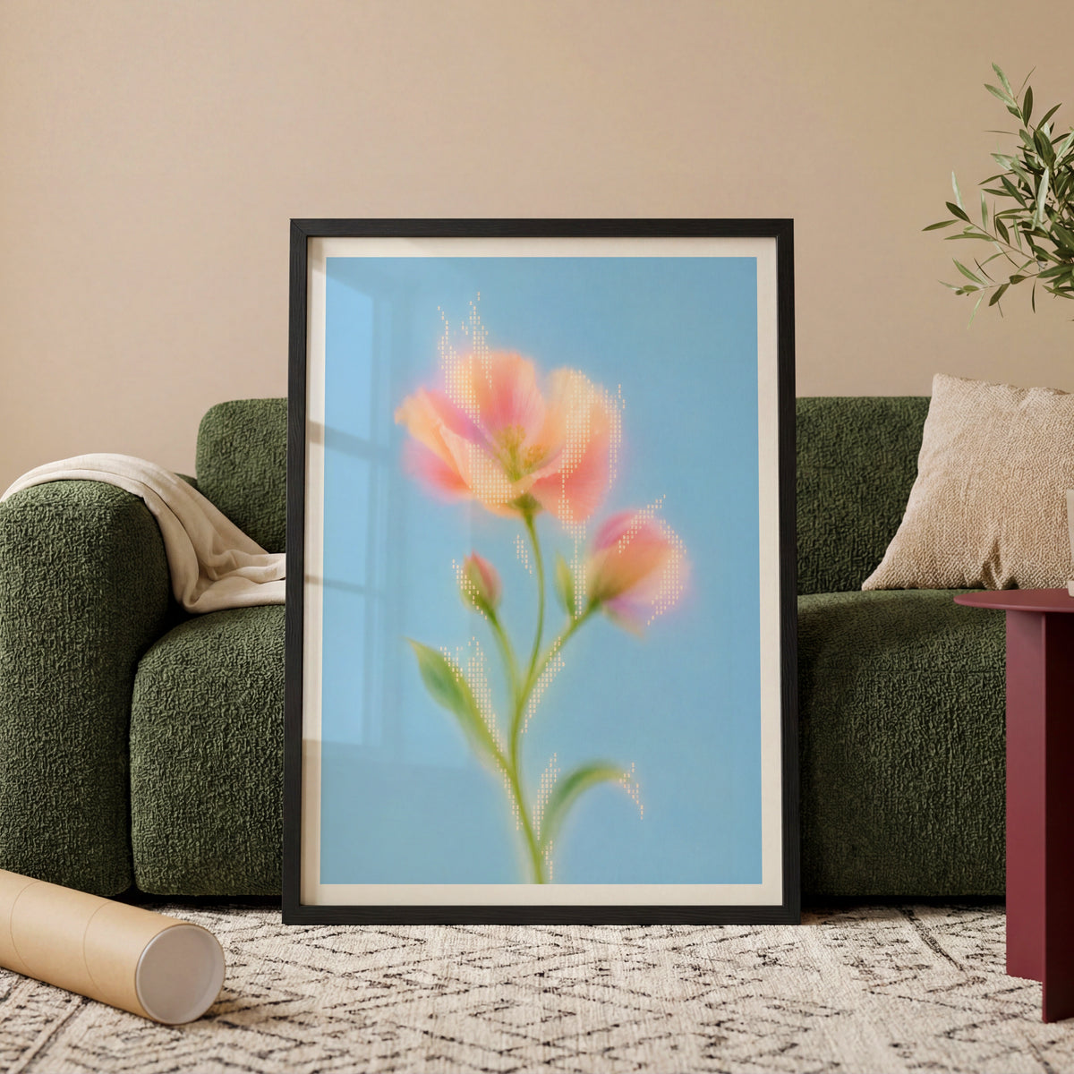 Blurred Florals II wall art in a room