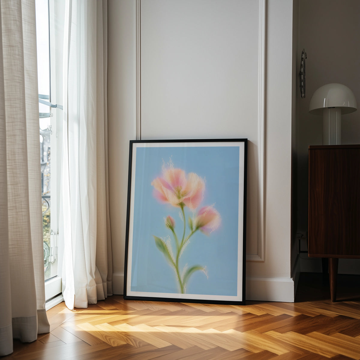 Blurred Florals II wall art in a room