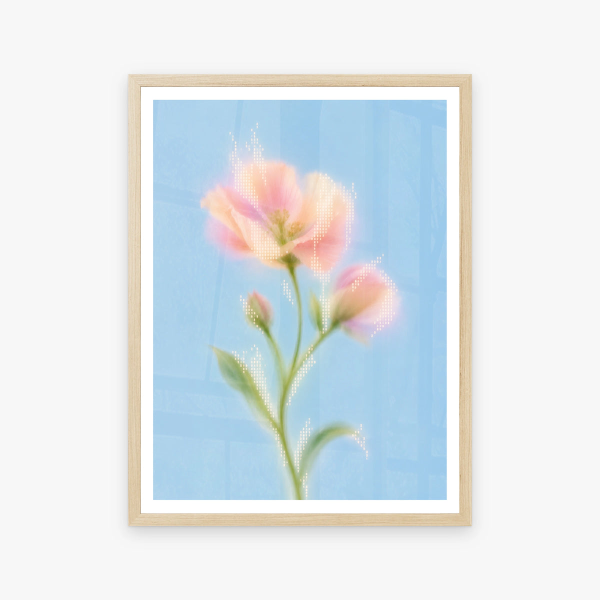 Blurred Florals II in a wood frame