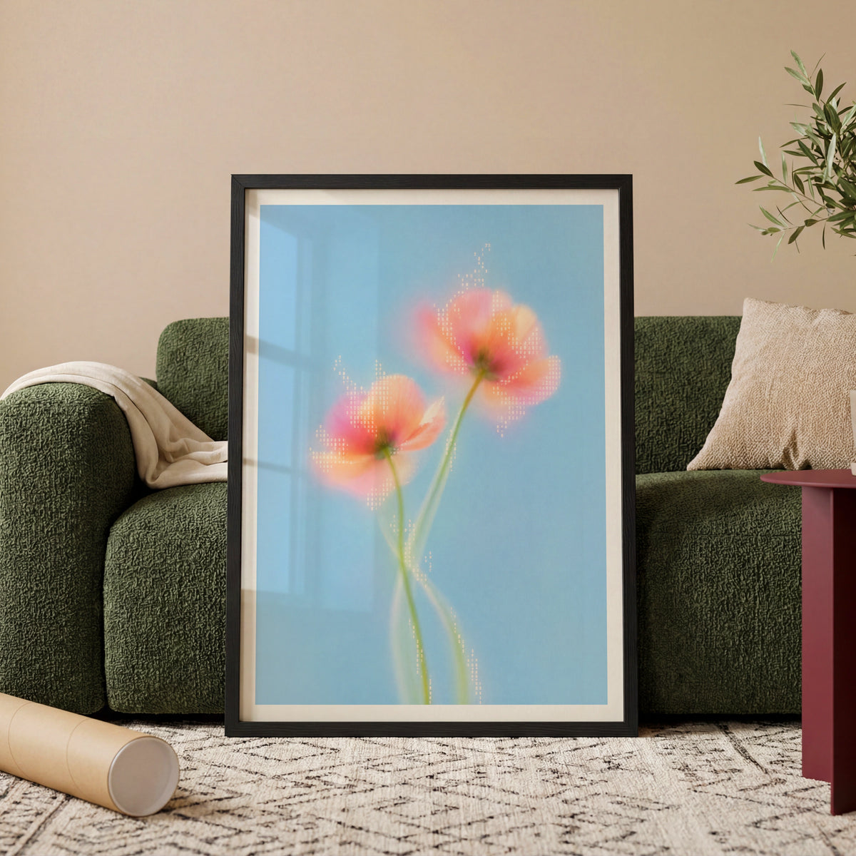 Blurred Florals III wall art in a room