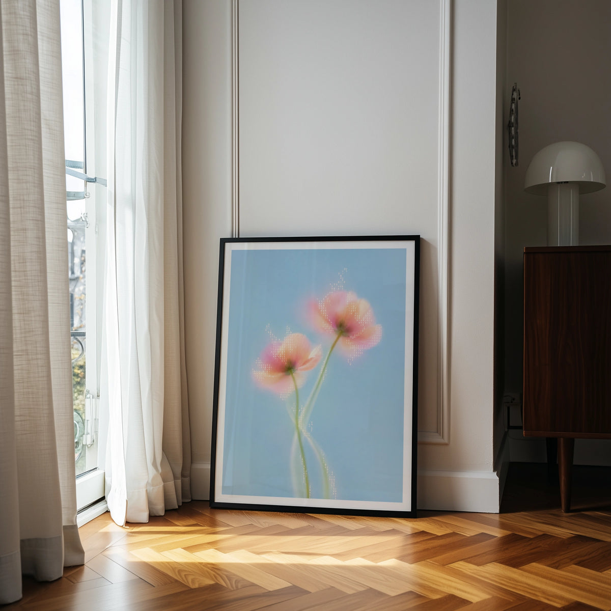 Blurred Florals III wall art in a room