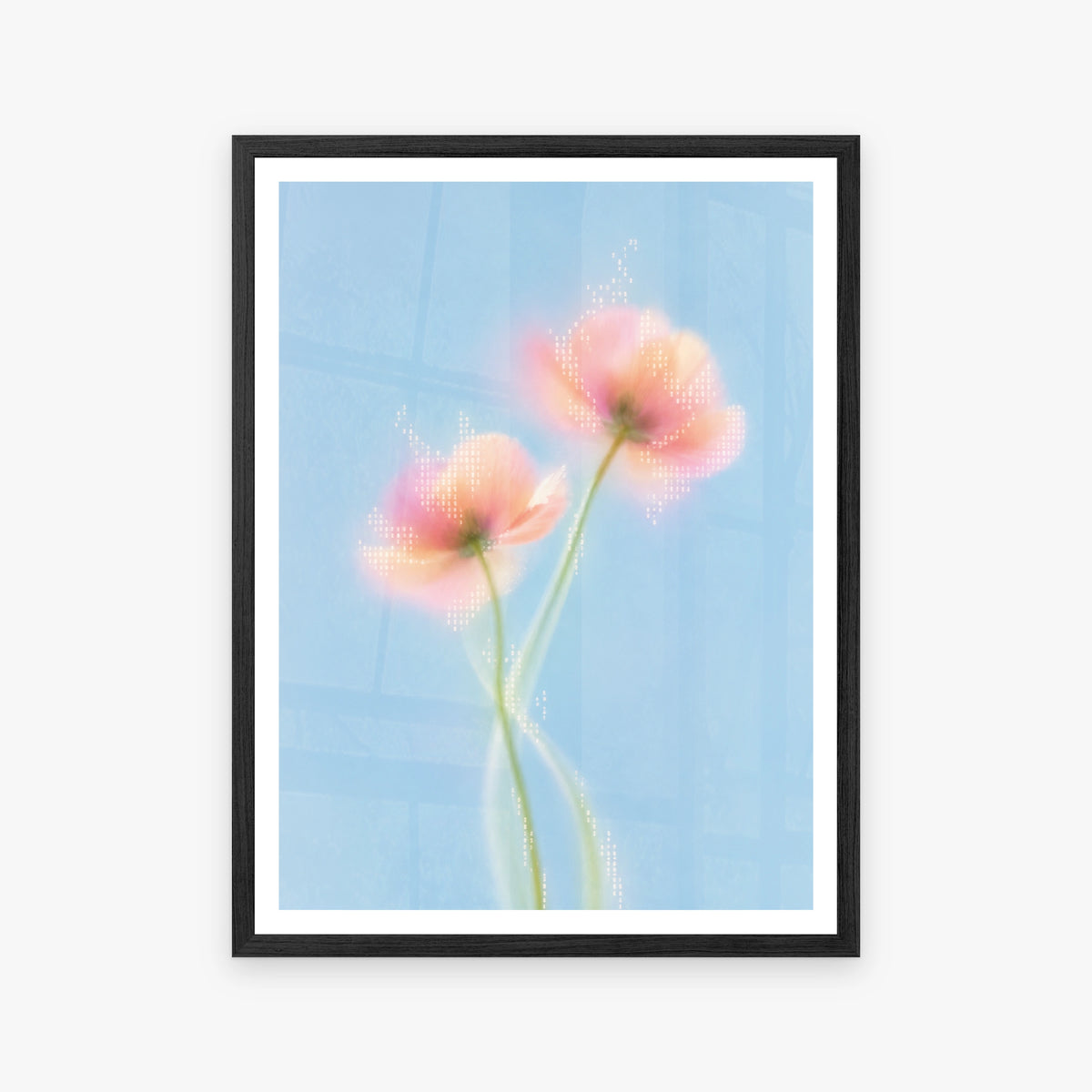 Blurred Florals III in a black frame