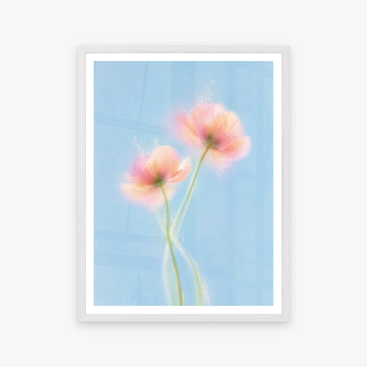 Blurred Florals III in a white frame