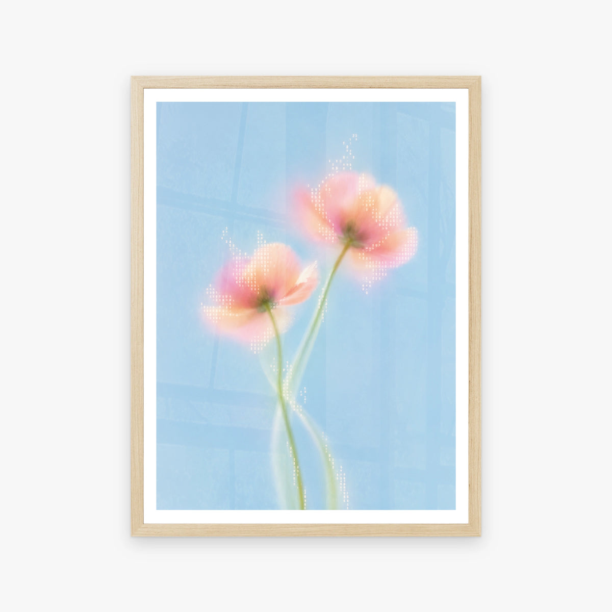 Blurred Florals III in a wood frame