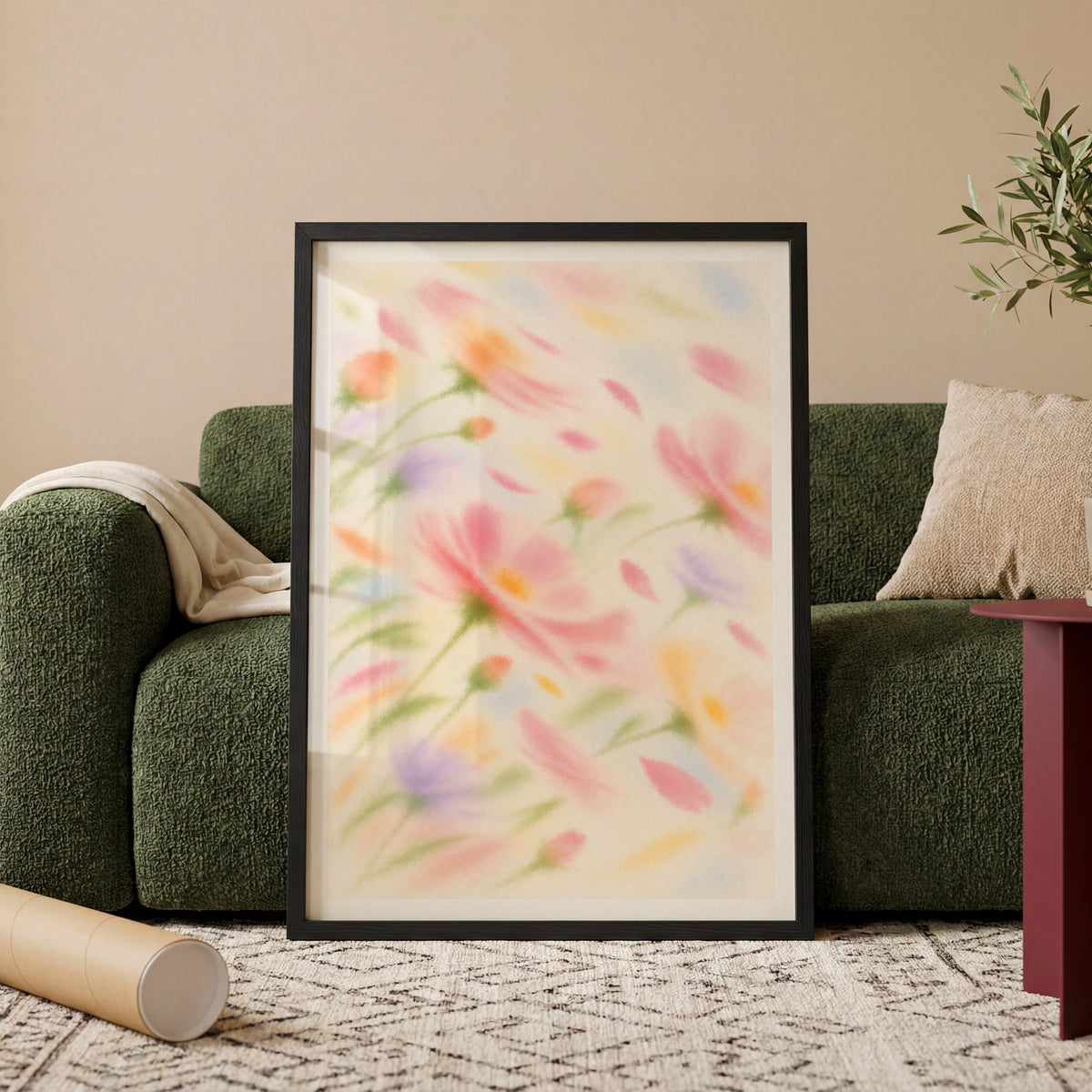 Blurred Florals IV wall art in a room