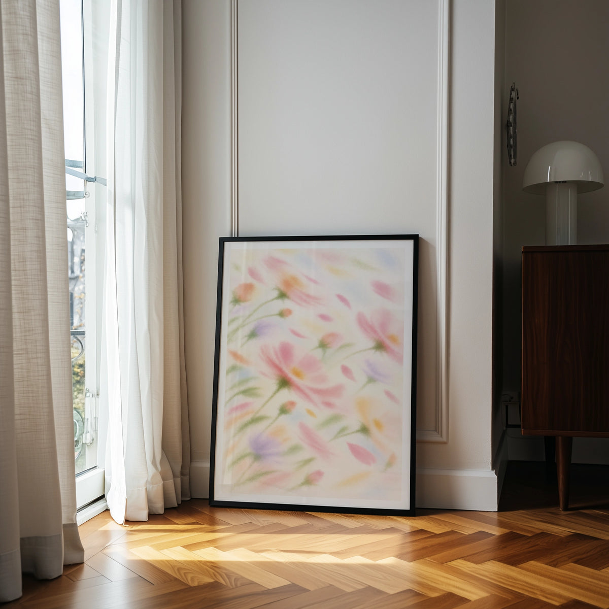 Blurred Florals IV wall art in a room