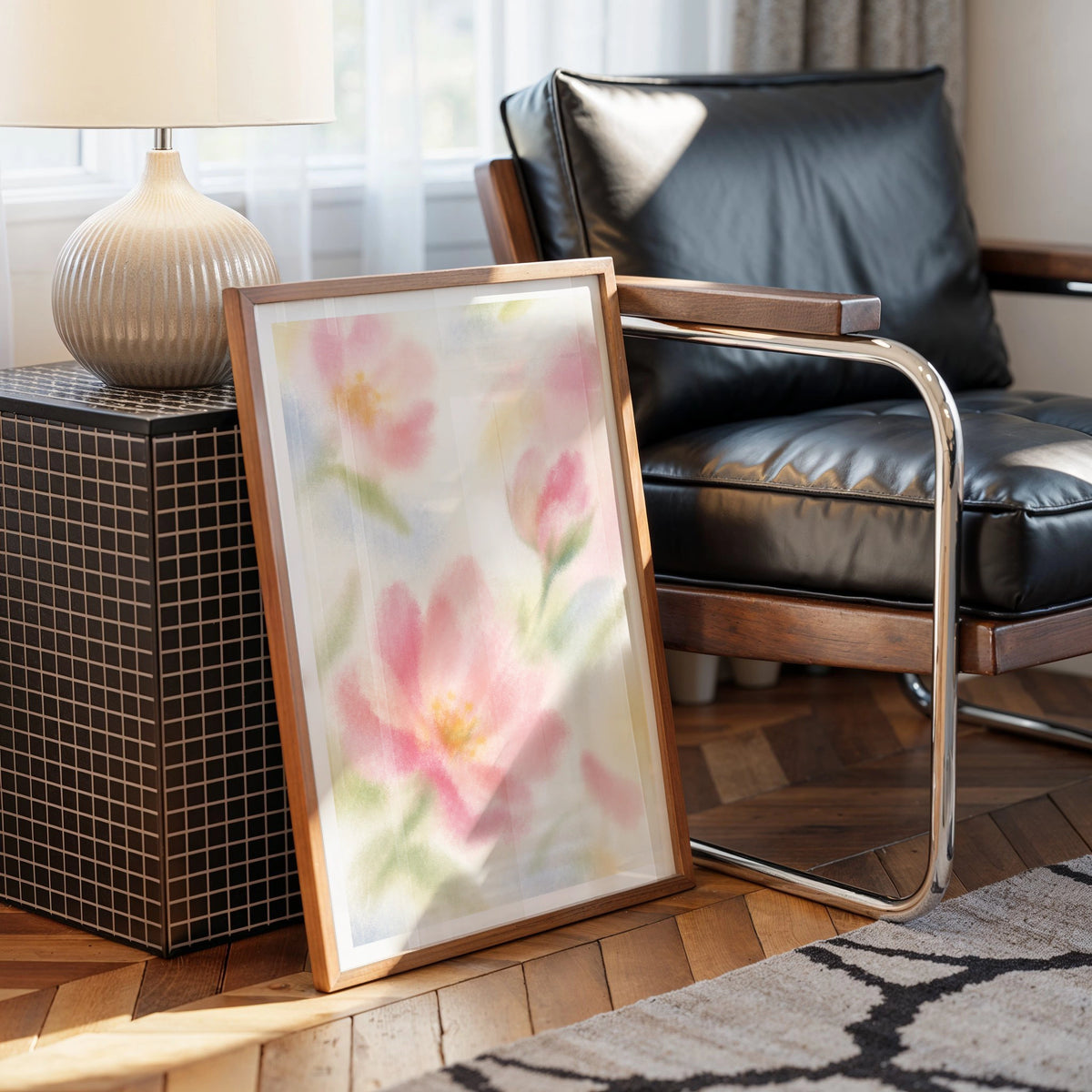 Blurred Florals V wall art in a room