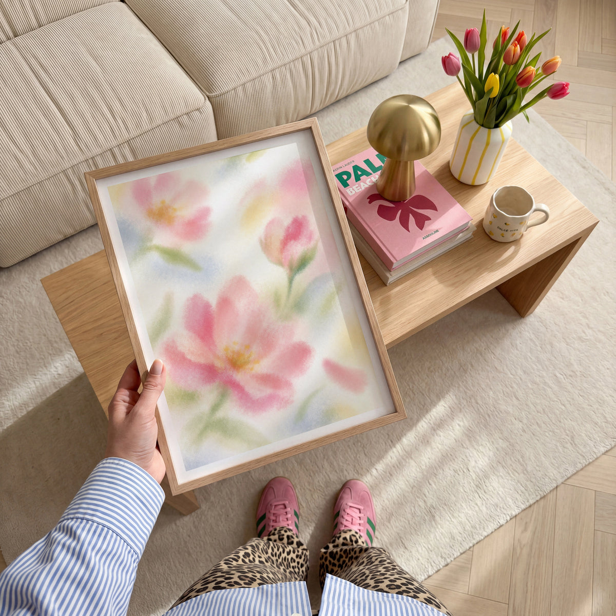 Blurred Florals V wall art in a room