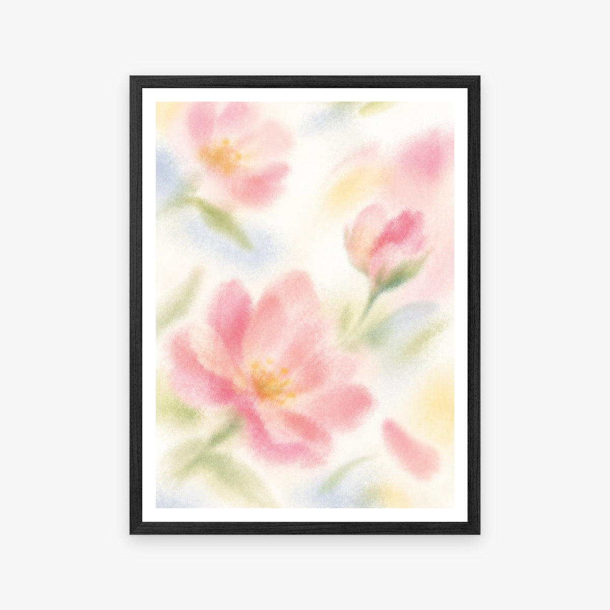 Blurred Florals V in a black frame