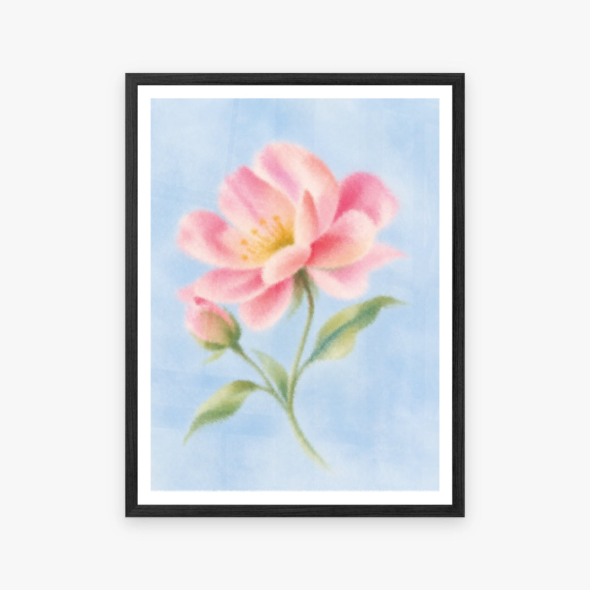 Blurred Florals VI in a black frame