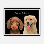 Pet Portrait - Two Pets - Framed