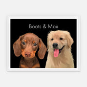 Pet Portrait - Two Pets - Framed