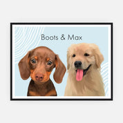 Pet Portrait - Two Pets - Framed