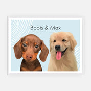 Pet Portrait - Two Pets - Framed