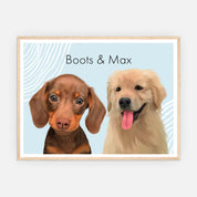 Pet Portrait - Two Pets - Framed