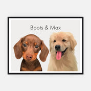 Pet Portrait - Two Pets - Framed
