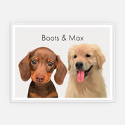 Pet Portrait - Two Pets - Framed