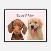 Pet Portrait - Two Pets - Framed