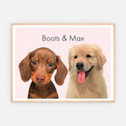 Pet Portrait - Two Pets - Framed