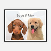 Pet Portrait - Two Pets - Framed