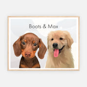 Pet Portrait - Two Pets - Framed