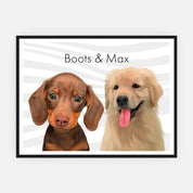 Pet Portrait - Two Pets - Framed