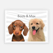 Pet Portrait - Two Pets - Framed