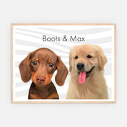 Pet Portrait - Two Pets - Framed