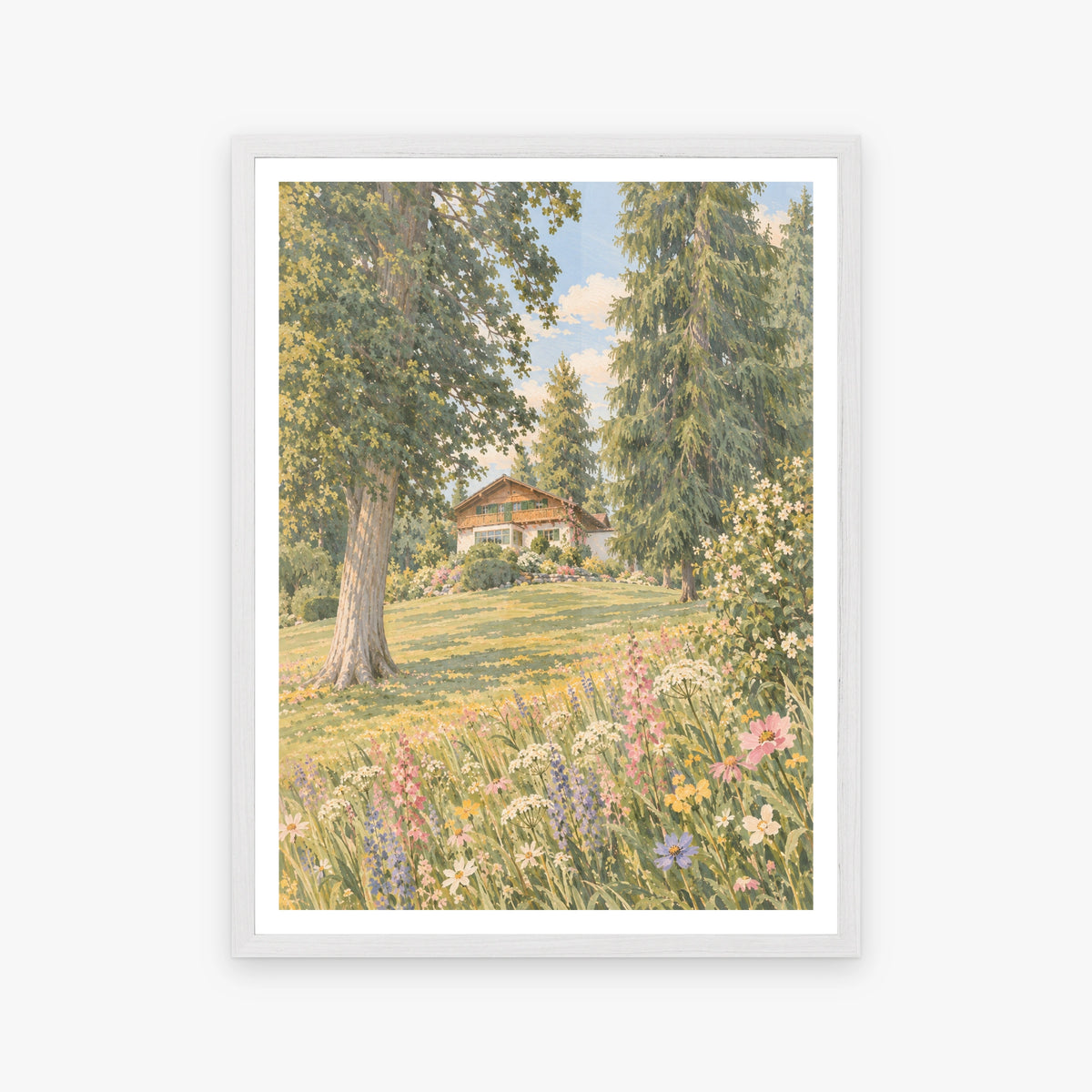 Floral Landscapes I in a white frame