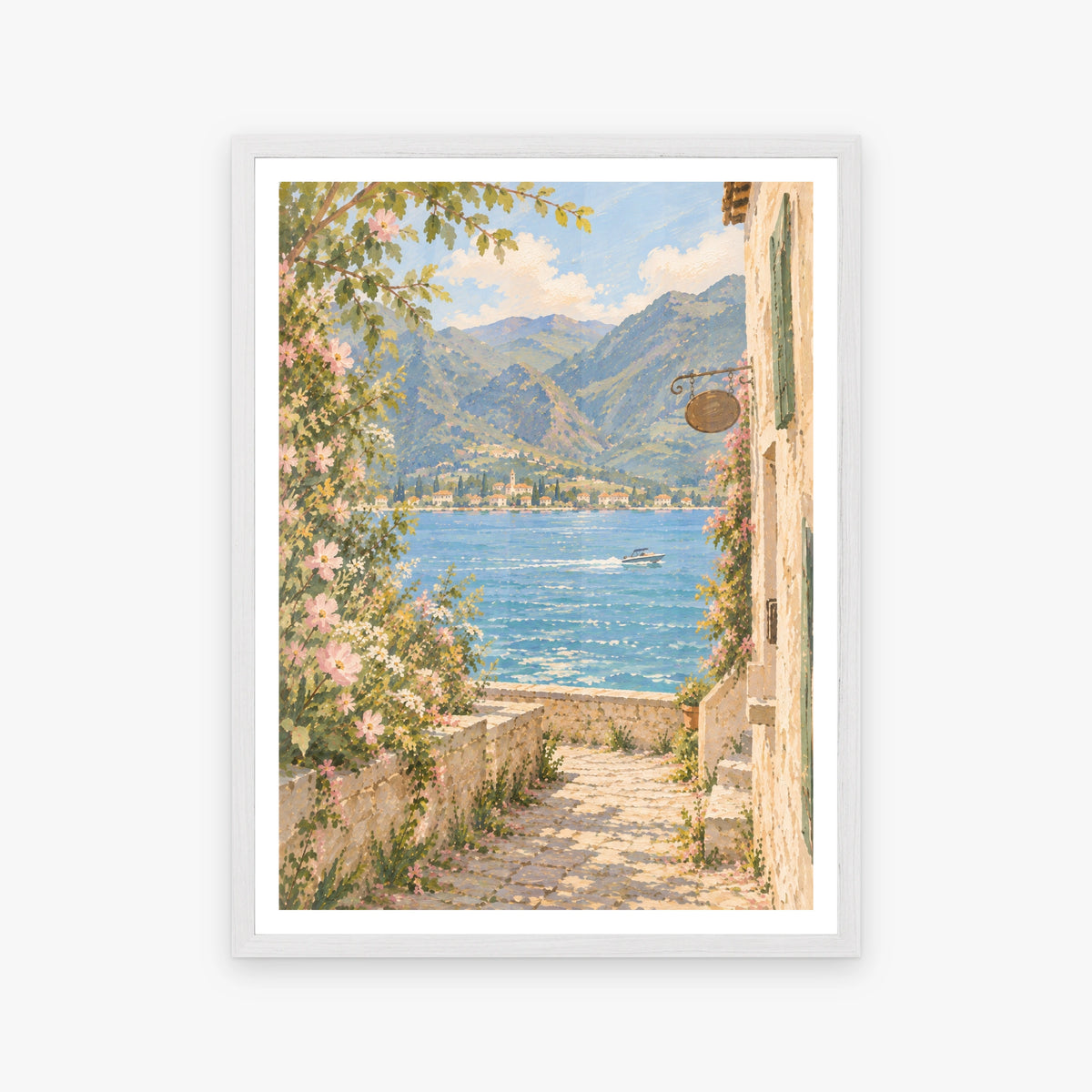 Floral Landscapes II in a white frame