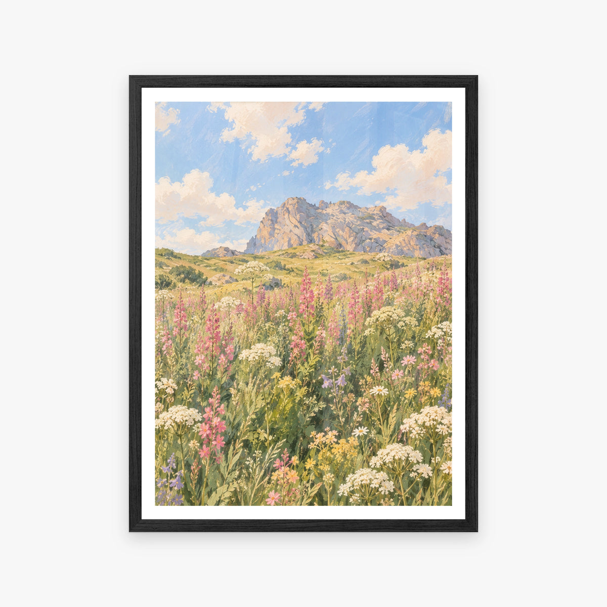 Floral Landscapes III in a black frame