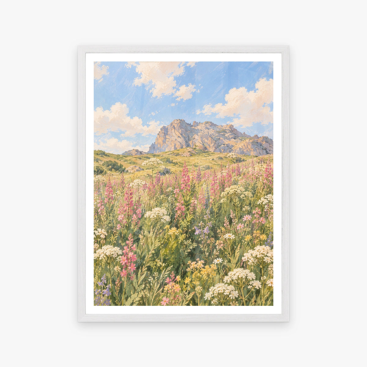 Floral Landscapes III in a white frame