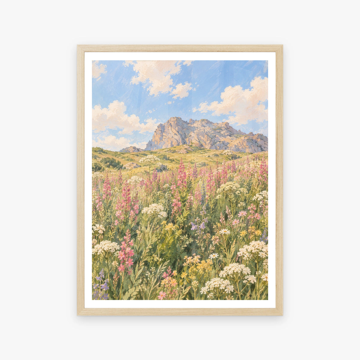 Floral Landscapes III in a wood frame