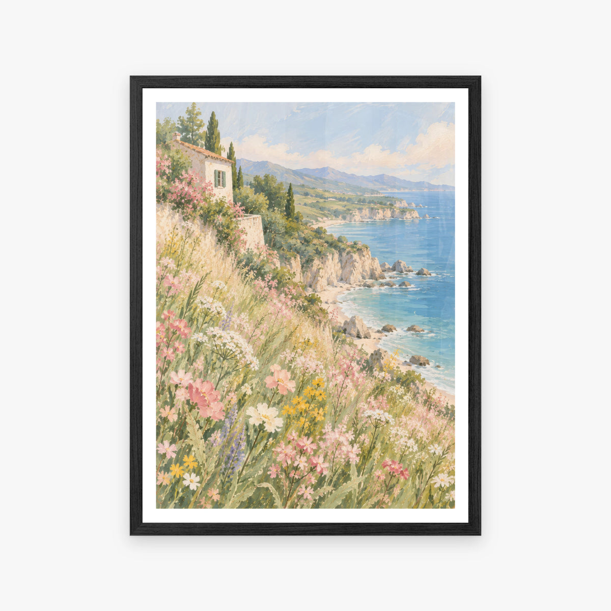 Floral Landscapes IV in a black frame