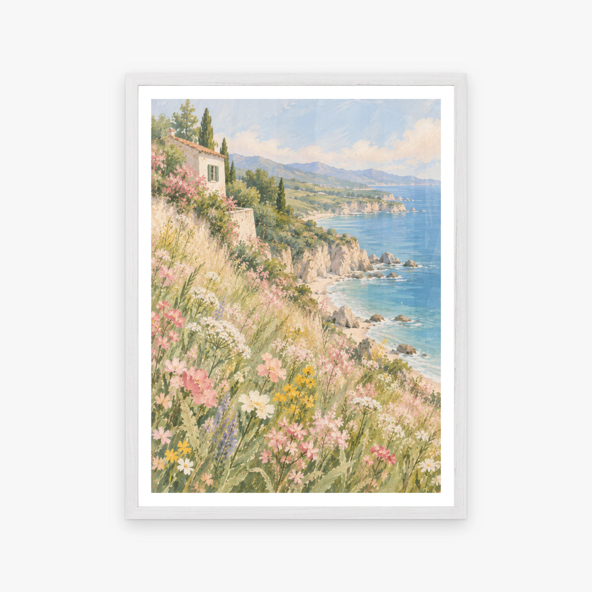 Floral Landscapes IV in a white frame