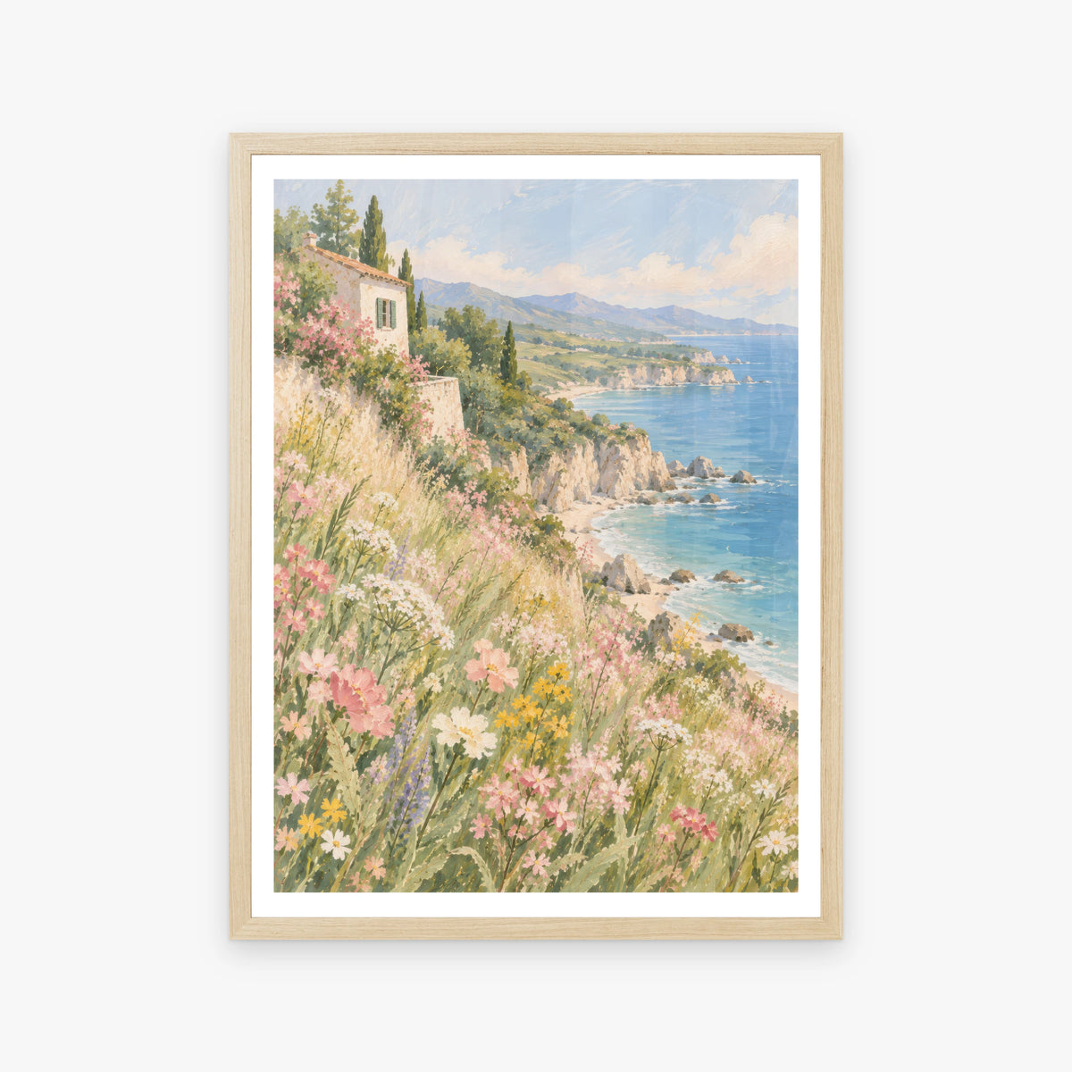 Floral Landscapes IV in a wood frame