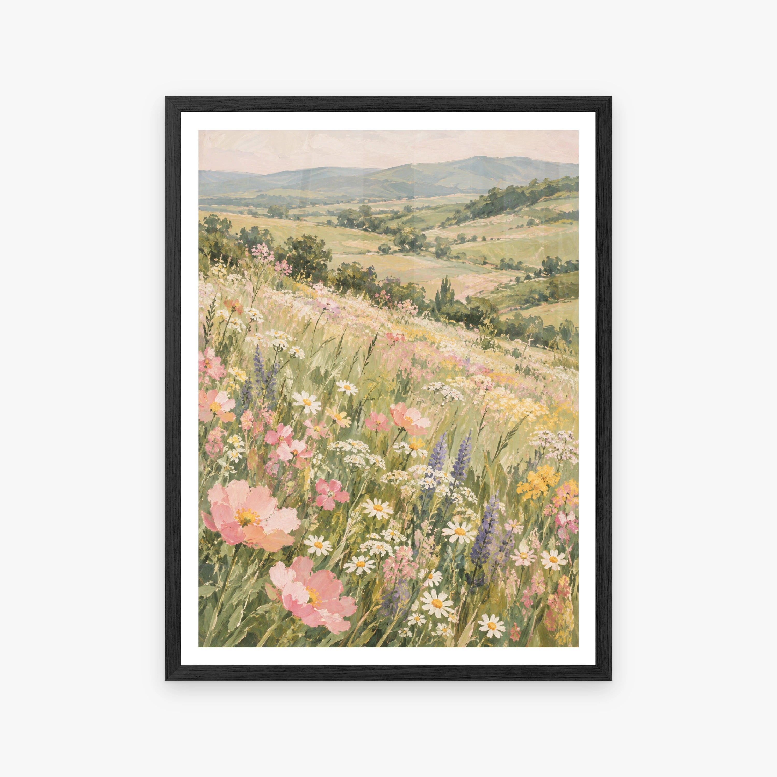 Floral Landscapes V in a black frame