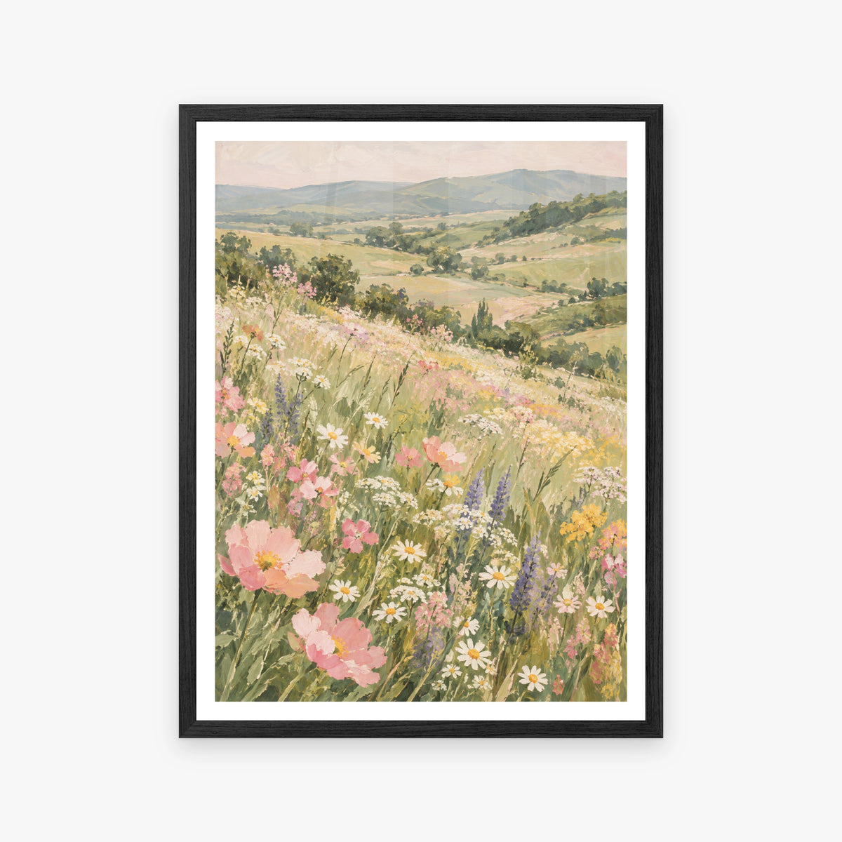 Floral Landscapes V in a black frame