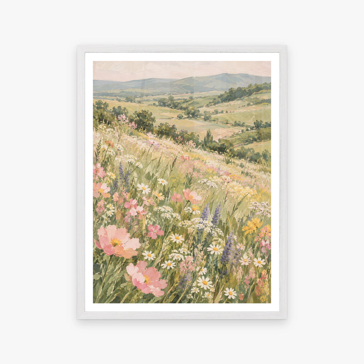 Floral Landscapes V in a white frame