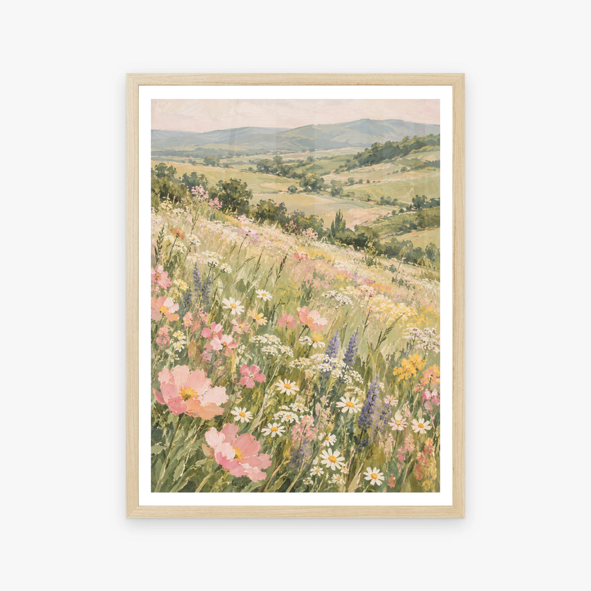Floral Landscapes V in a wood frame
