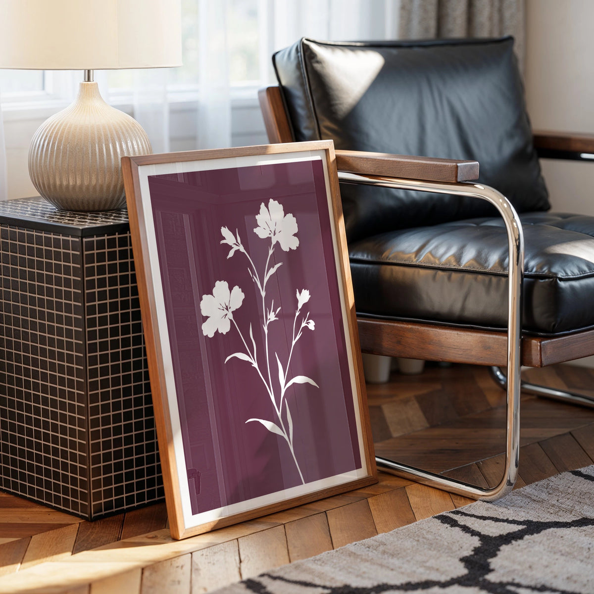Floral Silhouettes I wall art in a room