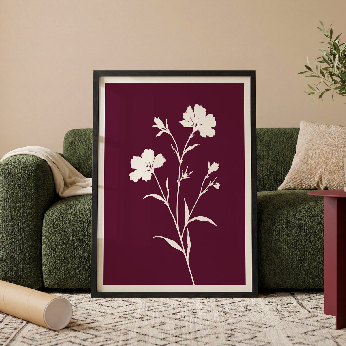 Floral Silhouettes I wall art in a room