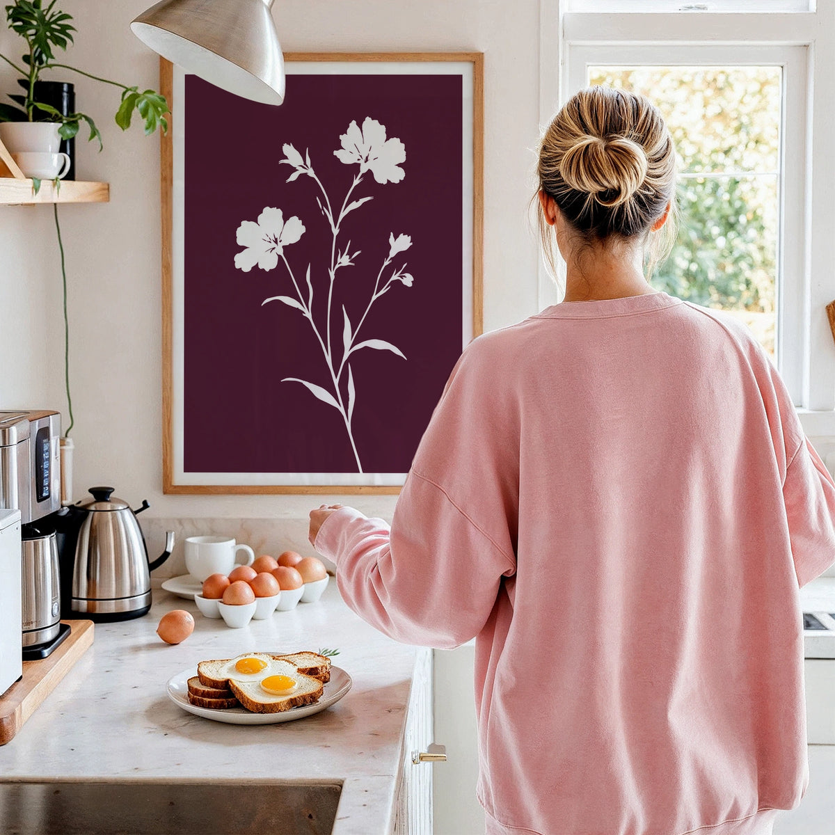 Floral Silhouettes I wall art in a room