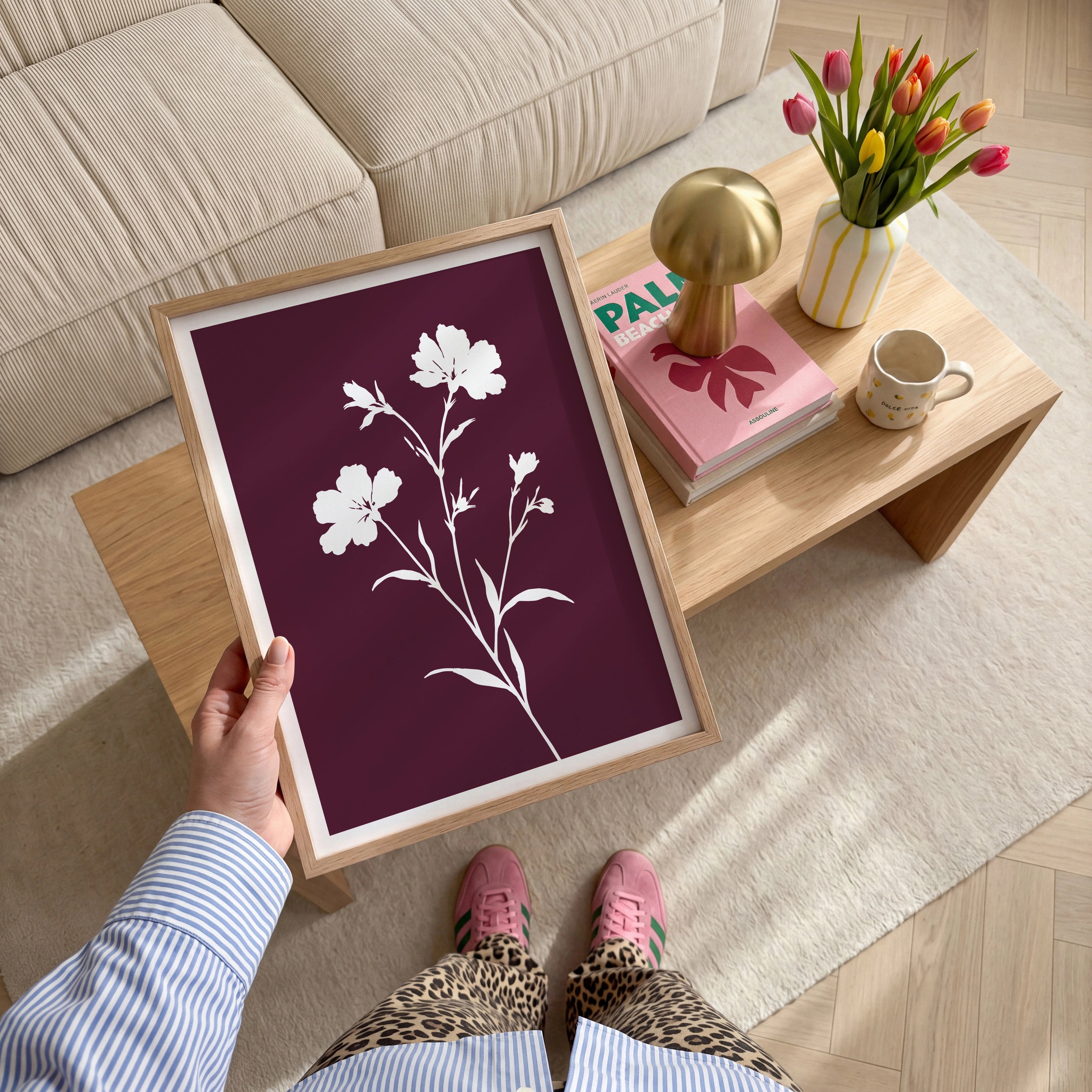 Floral Silhouettes I wall art in a room