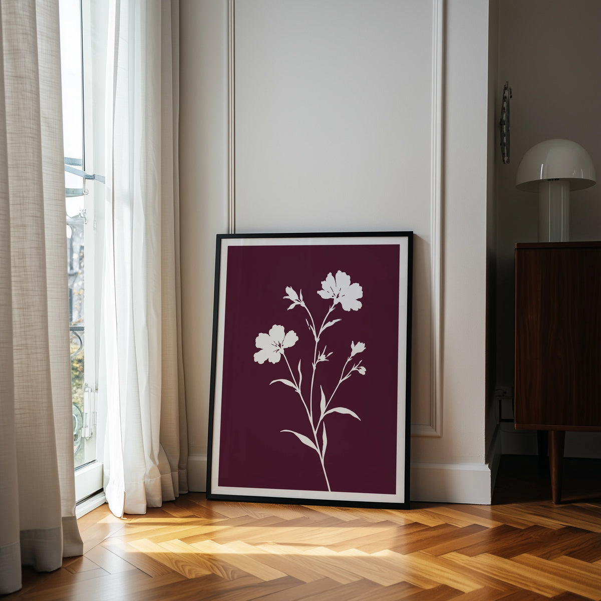 Floral Silhouettes I wall art in a room